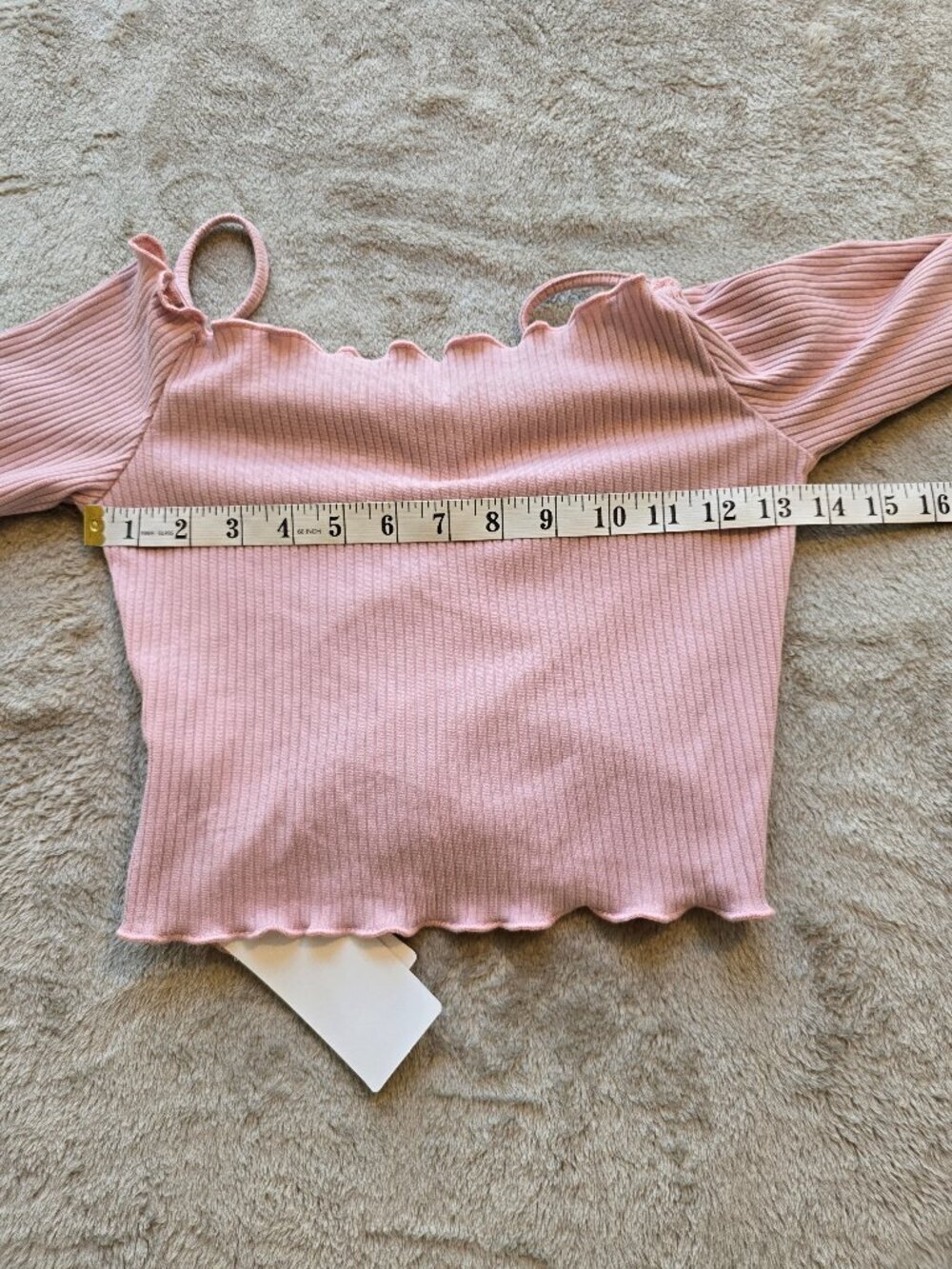 NWT DAZY Pink Rib-Knit Off-The-Shoulder Ruched Top - Size S - Picture 5 of 7